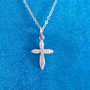NWOT Rhinestone Cross Necklace!